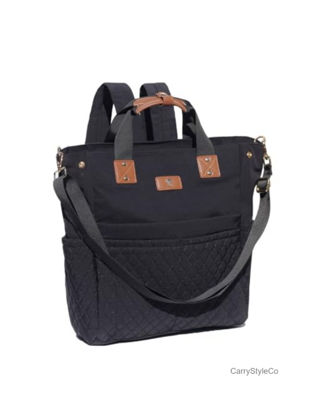 ESVAN 3-in-1 Diaper Bag Tote Backpack Crossbody Water-Resistant Canvas Laptop